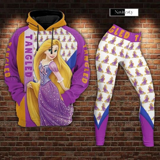 Tangled Hoodie Legging Set, Rapunzel Tangled Hoodie, Disney Princess Legging