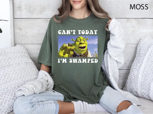 Can't Today I'm Swamped Shirt, Shrek and Fiona Shirt, Disney Fiona Princess Merch