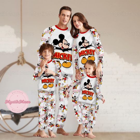 Mickey Pajamas Family, Mickey Mouse Funhouse Holiday Pajamas, Mickey Disney Matching Pajamas Set, Mickey Mouse Pajamas For Party