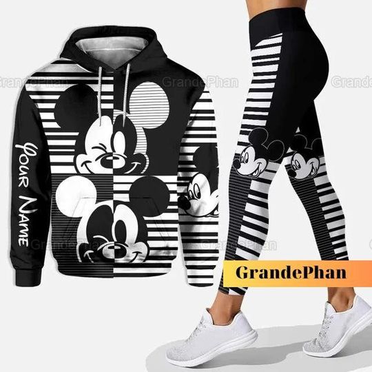 Disney Mickey Mouse Minnie Hoodie, Mickey 3D Women Hoodie, Mickey Leggings