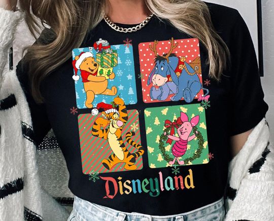 Discover Winnie The Pooh Christmas Sweatshirt, Pooh Piglet Tigger Disney X-Mas T-shirt, Mickey'S Very Merry Christmas Party Tee