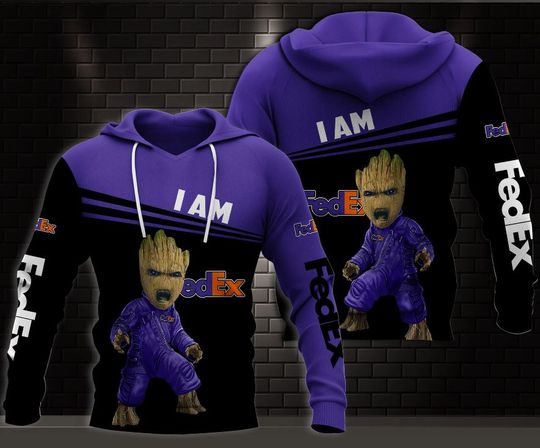 Disney Groot FedEx Hoodie, FedEx Ground 3D Printed Hoodie