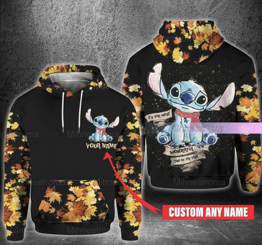 Custom Stitch Hoodie, It's The Most Wonderful Time Of The Year Stitch Hoodie, Disney Stitch Hoodie, Lilo And Stitch Shirt