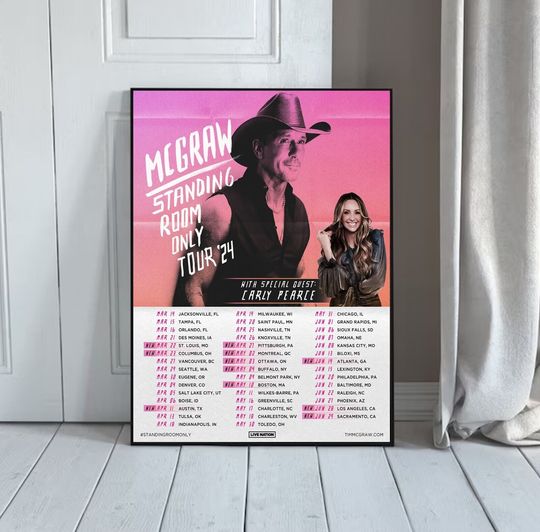 Tim McGraw 2024 Tour Standing Room Only Poster