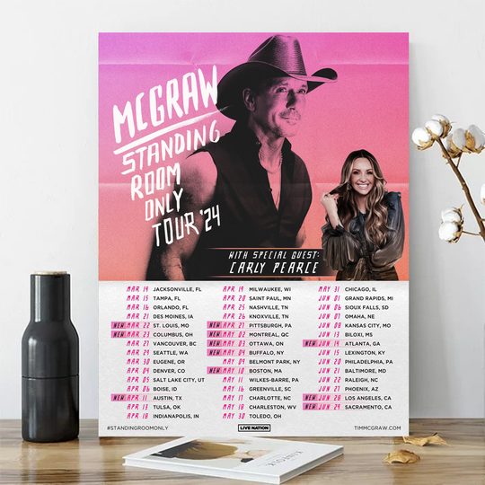 Tim McGraw 2024 Tour Standing Room Only Poster
