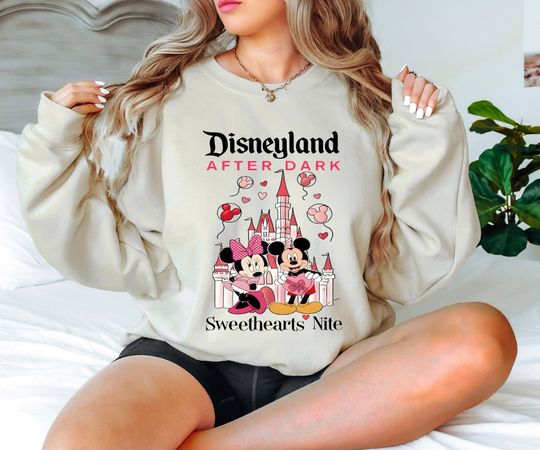 Sweethearts Nite Sweatshirt, Disneyland After Dark Shirt, Disneyworld Valentines Day , Disney Couple Sweatshirt