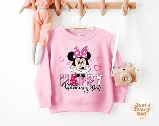 Valentines Day Minnie Sweatshirt, Girls Valentine, Disney Sweater, Valentine's Day Sweatshirt for Toddler Girl