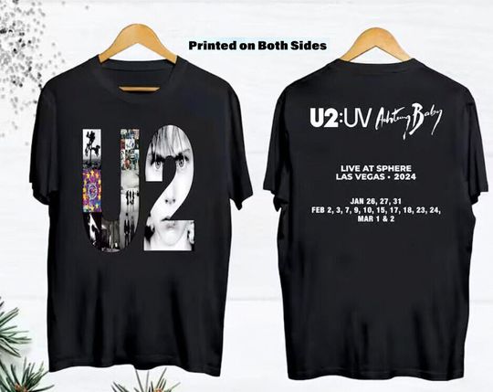 U2 Achtung Baby Live At Sphere Tour 2024 T-shirt Band Concert Merch