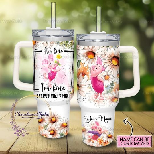 Piglet 40oz Tumbler, Winnie Pooh 40oz Tumbler, Disney Piglet Tumbler