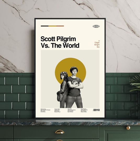 Scott Pilgrim Vs The World Poster, Movie Poster, Retro Modern Art