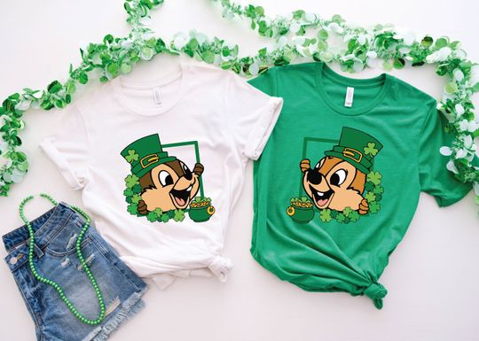 Chip And Dale Double And Trouble St Patrick's Day Disney Shirt, St Patrick's Day Shirt, Lucky Shirt