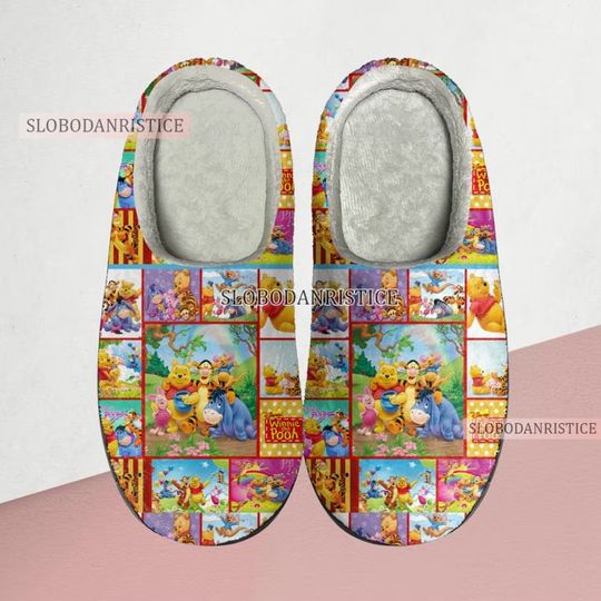 Winnie The Pooh Cozy Unisex Winter Slippers, Disney Winnie The Pooh Shoes