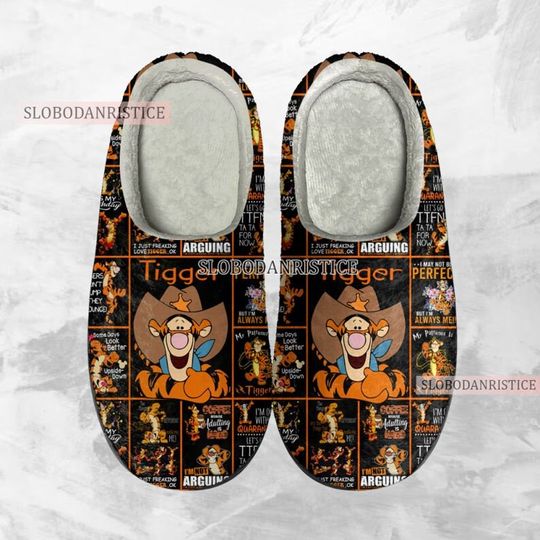 Tiger Winnie The Pooh Cozy Unisex Winter Slippers, Disney Winnie The Pooh Shoes