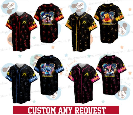 Custom Disneyland Baseball Jersey Vacation Matching
