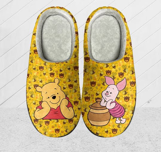 Winnie The Pooh Cozy Unisex Winter Slippers, Disney Winnie The Pooh Winter Shoes