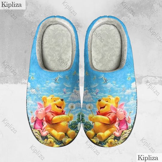Winnie The Pooh Cozy Unisex Winter Slippers, Disney Winnie The Pooh Winter Shoes