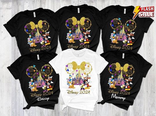Discover Disney Castle 2024 Shirts, Custom 2024 Disney Family Vacation Shirts, Disney Family