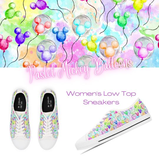 Discover Disney Pastel Balloons Women's Low Top Sneakers