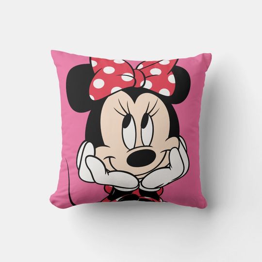 Minnie Mouse Disney Throw Pillow, Disney Fan Gift, Disney Decor