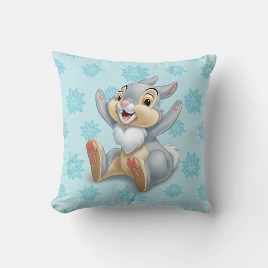 Bambi's Thumper Throwing Hands Up Disney Throw Pillow, Disney Fan Gift, Disney Decor