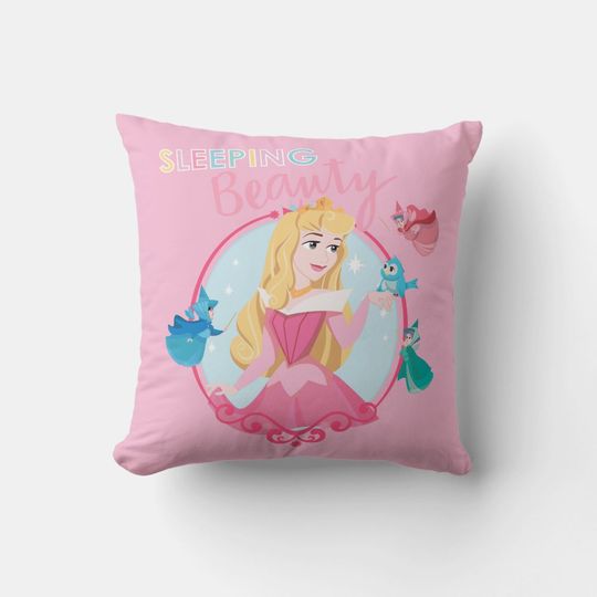 Sleeping Beauty With Fairy Godmothers Disney Throw Pillow, Disney Fan Gift, Disney Decor