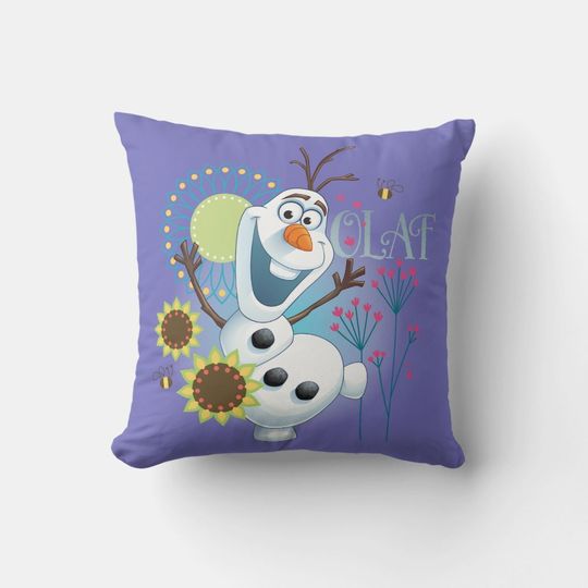 Olaf It's a Perfect Day Disney Throw Pillow, Disney Fan Gift, Disney Decor