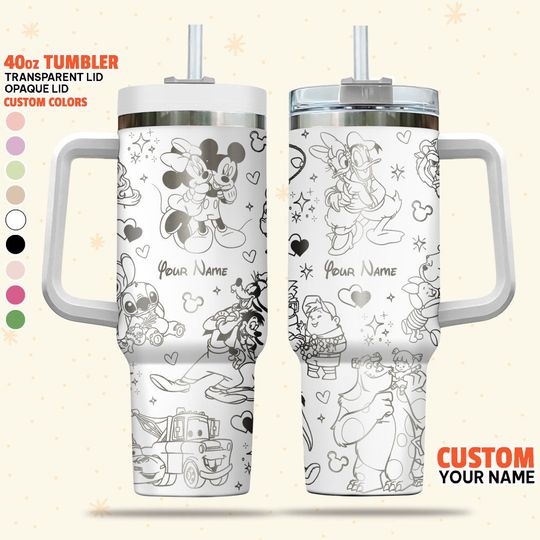 Custom Disney Mickey and Friends Lovely Tumbler, Disney Characters 40oz Tumbler