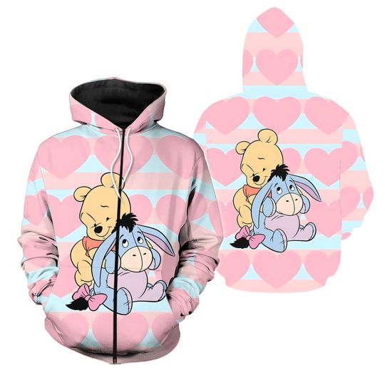 Disney Winnie the Pooh And Eeyore 3D Zip Hoodie