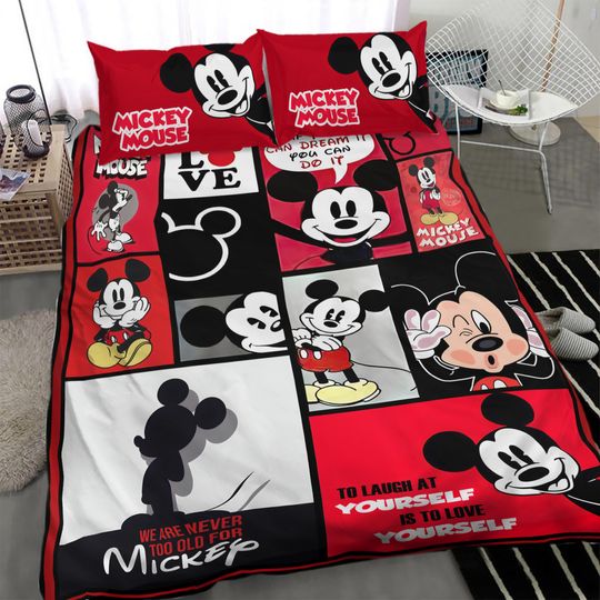 Mickey Cute Bed Set, Funny Mickey Disney Bed Set