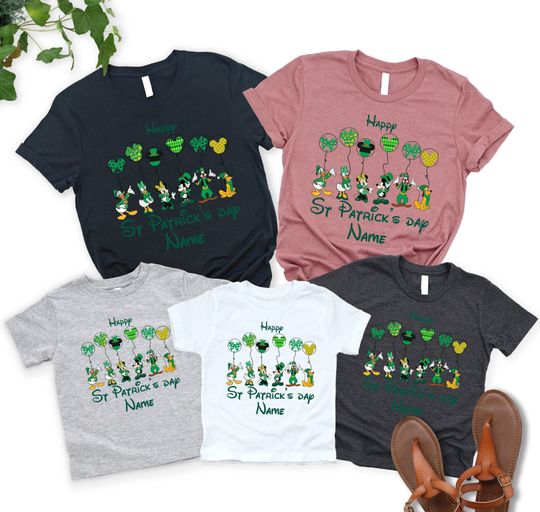 Personalized Mickey And Friends St Patrick's Day Disney Shirt, St Patrick's Day Shirt, Lucky Shirt, Matching Family St Patrick's Day Shirt