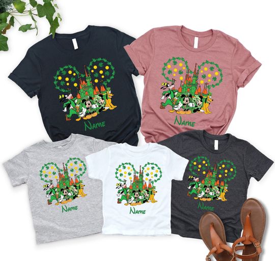 Personalized Mickey And Friends St Patrick's Day Disney Shirt, St Patrick's Day Shirt, Lucky Shirt, Matching Family St Patrick's Day Shirt