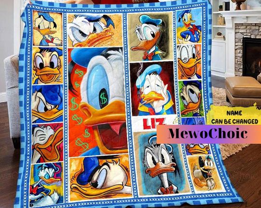 Christmas Donald Duck Quilt, Donald Quilt Pattern, Mickey Quilt, Disney Modern Quilt, Home Decor