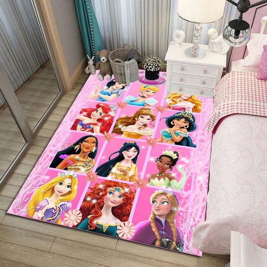 Disney's Princess Carpet,Halloween Carpet, Stitch Scream Holding Balloons Rug, Disney's Princess Rug