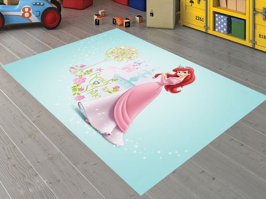 Disney Princesses Rug, Kids Room Rug, Ready to Shine, Nursery Rug, Cute Rug