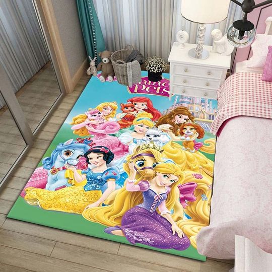 Disney's Princess Carpet,Halloween Carpet, Stitch Scream Holding Balloons Rug, Disney's Princess Rug