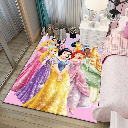 Disney's Princess Carpet,Halloween Carpet, Stitch Scream Holding Balloons Rug, Disney's Princess Rug