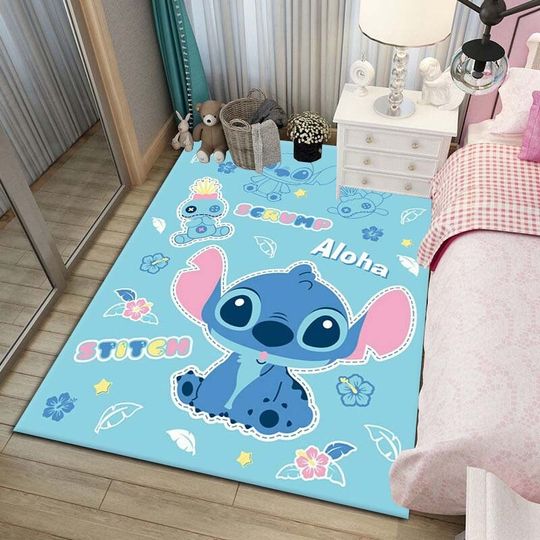 Disney's Lilo And Stitch Rug, Stitch Scream Holding Balloons Rug