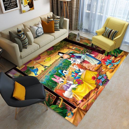 Donald And Daisy Disney Rug, Disney Fan Decor