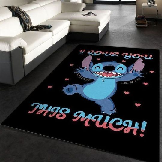 Lilo And Stitch I Love You This Much Disney Rug, Disney Fan Decor