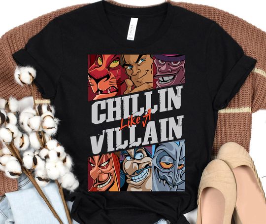 Discover Disney Villains Chillin Like A Villain Group Portrait Shirt