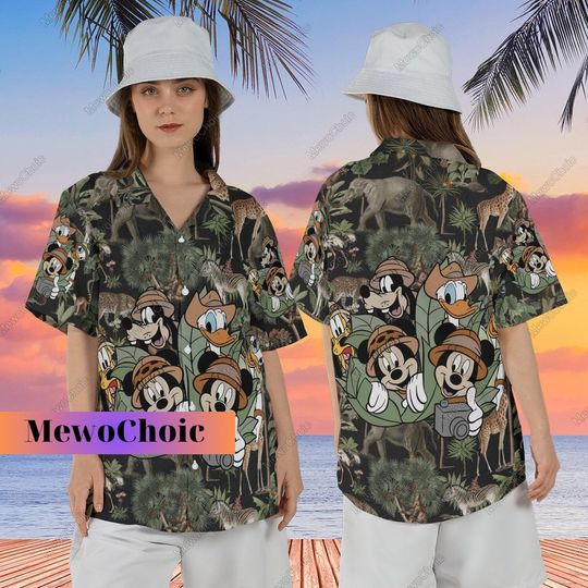 Disney Mickey Safari Hawaiian Shirt, Mickey And Friends Shirt