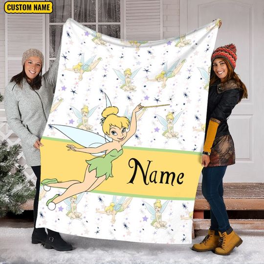 Personalized Name Disney Tinker Bell Blanket