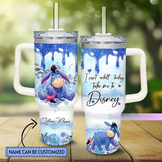 Eeyore Tumbler 40oz, Custom Eeyore Tumbler, Disney Donkey Tumbler