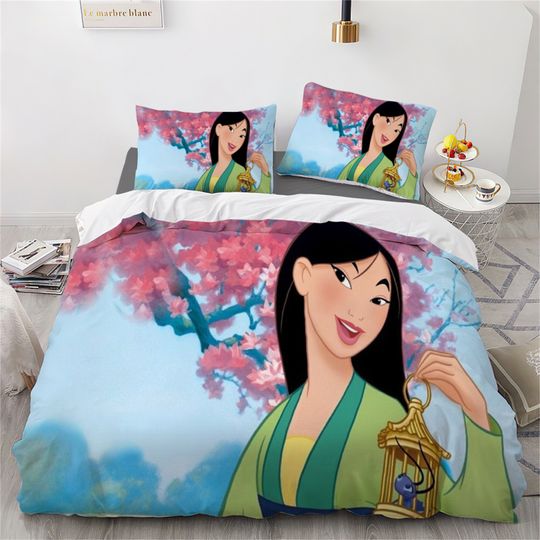Disney Mulan Printing Three Piece Bedding Set