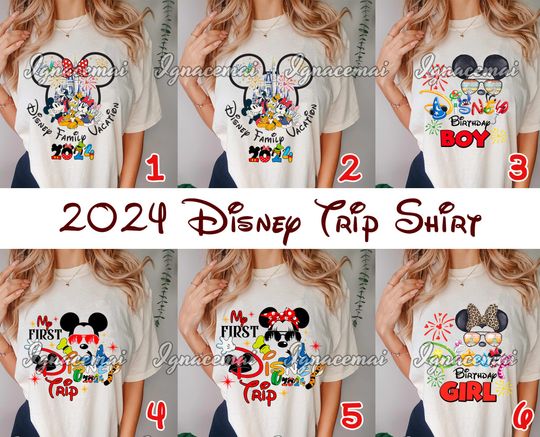 Custom Disney 2024 Family Vacation Shirt, First Disney Trip T-shirt