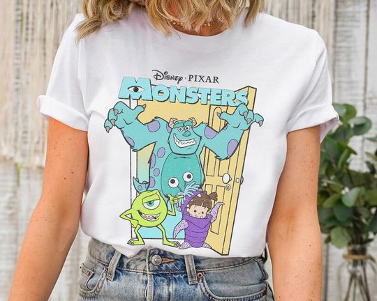 Disney Pixar Monsters Inc. Mike Sully Boo Group Poster T-Shirt