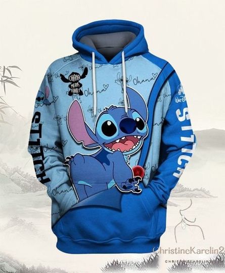 Discover Adorable Stitch Hoodie, Disney Stitch Hoodie, Disneyland Hoodie, Cartoon Hoodie