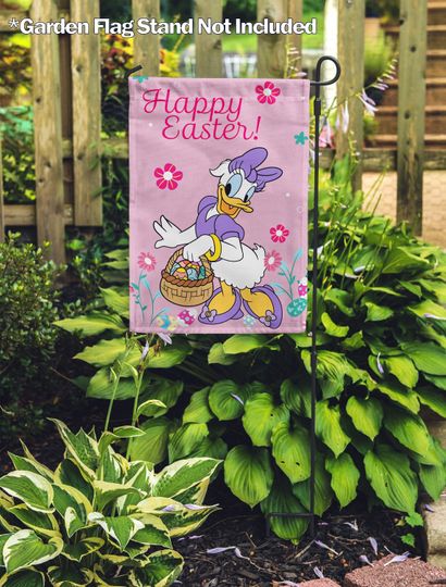 Daisy Duck Disney Easter Garden Flag, Easter Day Garden Flag