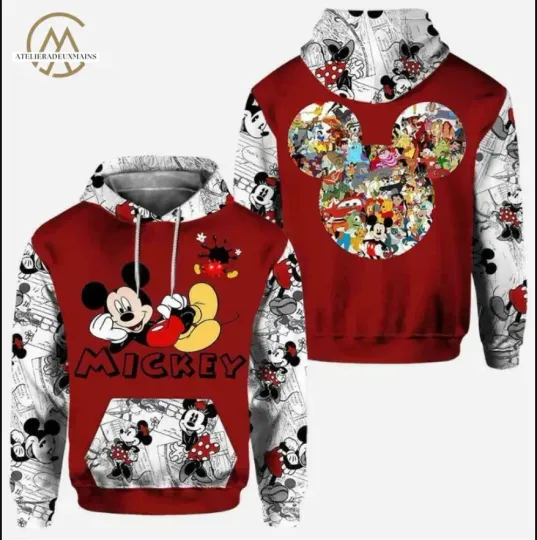 Magic Mickey Mouse Ears 3D Hoodie, Disney Character 3D Hoodie