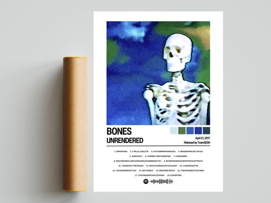 Discover BONES Poster | UNRENDERED Poster | Album Art | Album Cover Posters